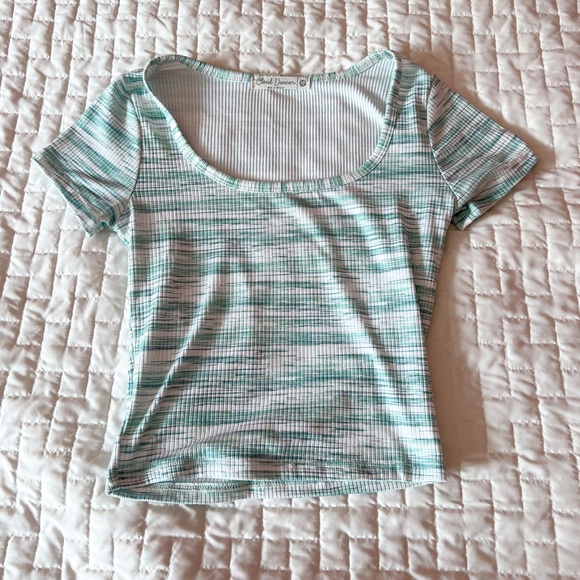 Cloud Dancer Heathered Green Square Neck Top Size XS - Picture 1 of 3